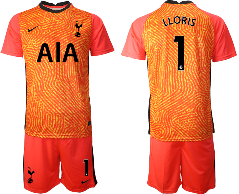 2021 Men Tottenham Hotspur red goalkeeper #1 soccer jerseys->tottenham jersey->Soccer Club Jersey